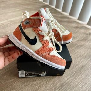 Air Jordan 1 Mid SE TD ‘Orange Suede’ - Toddler 7c